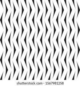 Seamless vertical zigzag stripe of pattern vector. Design woven white on black background. Design print for illustration, material, texture, textile, wallpaper, background. Set 1 