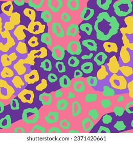 Seamless Vibrant Abstract Retro Leopard Template Print. Light Endless Elegant Artistic Animal, Seamless Watercolor Pattern. Repeated Yellow Skin Ornament Texture.