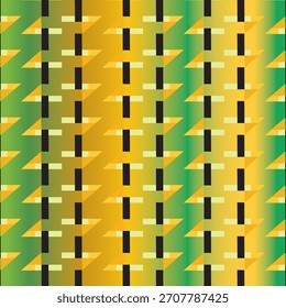Seamless Vibrant Gradient-Enhanced Geometric background with Neon Accents, Abstract Symmetrical Shapes, and Modern Abstract Optical Illusion Style. Design Used for fabric, wallpaper, textiles print.