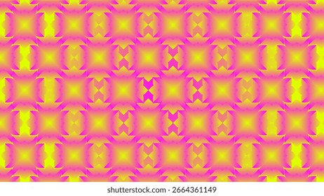 Seamless vibrant pink and yellow gradient geometric pattern. Ideal for backgrounds, textiles, and digital design.