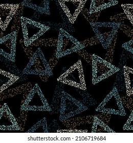Seamless vibrant rainbow geometric mosaic texture. Modern grunge background.  Funky colorful abstract in variagated neon.