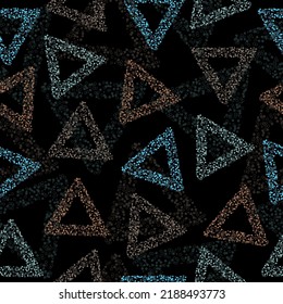 Seamless vibrant rainbow geometric mosaic texture. Fun bright geo pop art all over print Funky colorful abstract in variagated neon.