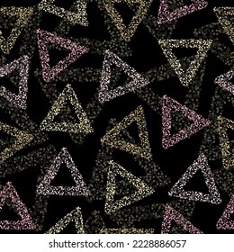 Seamless vibrant rainbow geometric mosaic texture. Modern grunge background.  Funky colorful abstract in variagated neon.