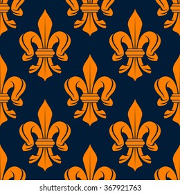 Orange Blue Vintage Floral Seamless Pattern Stock Vector Royalty