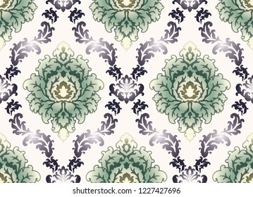 Seamless victorian damask pattern