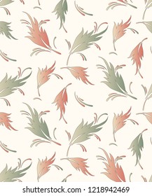Seamless victorian leaves pattern