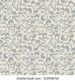 Seamless Victorian Pattern In Blue And Beige