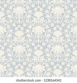 Seamless Victorian pattern. Floral Tile in turkish style. Hand drawn floral background. Vintage Wallpaper in damask style. Islam, Arabic, Indian, Ottoman motif. Vector illustration