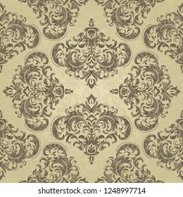 Seamless Victorian pattern. Floral Tile in turkish style. Hand drawn floral background. Vintage Wallpaper in damask style. Islam, Arabic, Indian, Ottoman motif. Vector illustration.