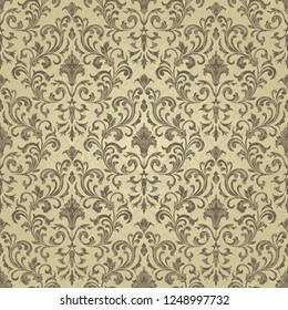 Seamless Victorian pattern. Floral Tile in turkish style. Hand drawn floral background. Vintage Wallpaper in damask style. Islam, Arabic, Indian, Ottoman motif. Vector illustration.