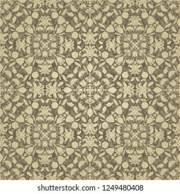 Seamless Victorian pattern. Floral Tile in turkish style. Hand drawn floral background. Vintage Wallpaper in damask style. Islam, Arabic, Indian, Ottoman motif. Vector illustration.