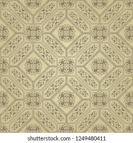 Seamless Victorian pattern. Floral Tile in turkish style. Hand drawn floral background. Vintage Wallpaper in damask style. Islam, Arabic, Indian, Ottoman motif. Vector illustration.