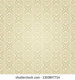 Seamless Victorian pattern. Floral Tile in turkish style. Hand drawn floral background. Vintage Wallpaper in damask style. Islam, Arabic, Indian, Ottoman motif. Vector illustration.