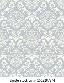 Patrón victoriano impecable. Mosaico floral de estilo turco. Fondo floral dibujado a mano. Papel pintado de estilo damasco. Islam, motivos árabes, indios y otomanos. Ilustración vectorial.