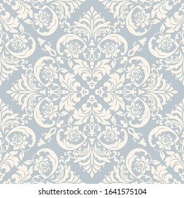 Seamless Victorian pattern. Floral Tile in turkish style. Hand drawn floral background.  Vector illustration.