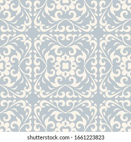 Seamless Victorian pattern. Floral Tile in turkish style. Hand drawn floral background. Vintage Wallpaper in damask style. Islam, Arabic, Indian, Ottoman motif. Vector illustration.