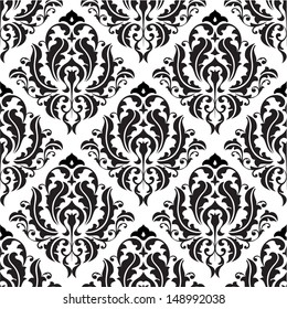 Seamless victorian pattern isolated on white