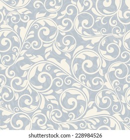 seamless victorian pattern on blue background