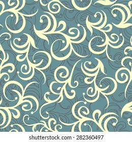seamless victorian pattern on green background