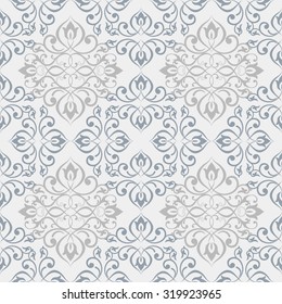 seamless Victorian wallpaper in gray and blue. Tile