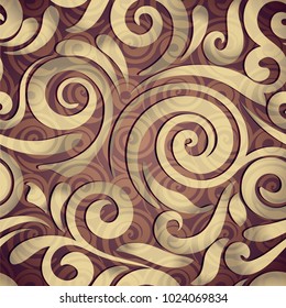 Seamless Vignette pattern. Elegant Violet and golden background