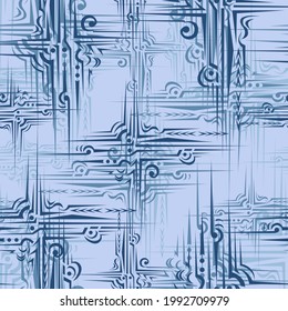 seamless vintage abstract pattern in blue shades for interior decoration and prints on fabrics, packaging, ceramics and for backgrounds of postcards and banners in old style