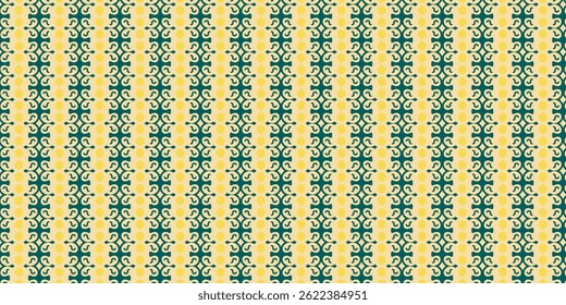 Patrón Abstractas inconsútil de Antiguas con motivos florales amarillos y verdes