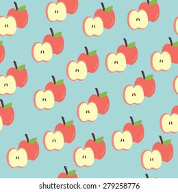 Seamless vintage apple background. vector design illustration.