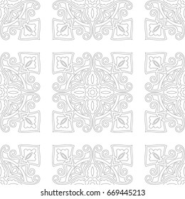 Seamless vintage background. Black and white vector illustration