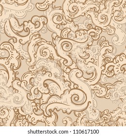 Seamless vintage background brown baroque pattern