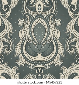Seamless vintage background brown baroque pattern 