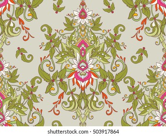 Seamless vintage background brown baroque pattern. Classical luxury old fashioned ornament, royal victorian texture for wallpapers, textile, wrapping.