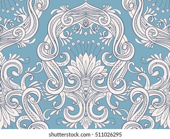 Seamless vintage background brown baroque pattern. Vector damask seamless pattern element. Classical luxury old fashioned ornament, royal victorian seamless texture for wallpapers, textile, wrapping.