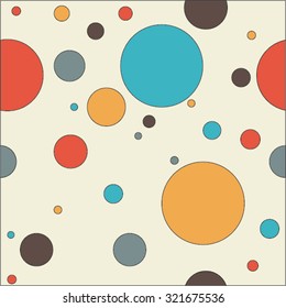 Seamless Vintage Background Collection - colored circle Tile in vector