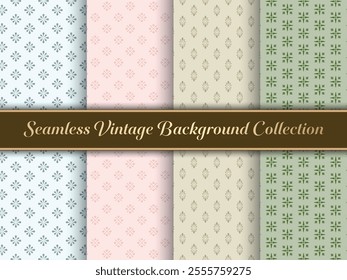 Seamless vintage background collection. set of patterns