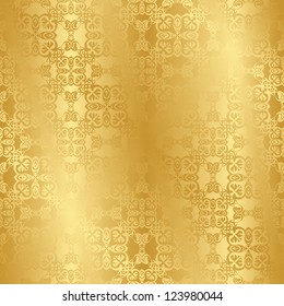 Seamless vintage background in gold. Seamless wallpaper. Retro style