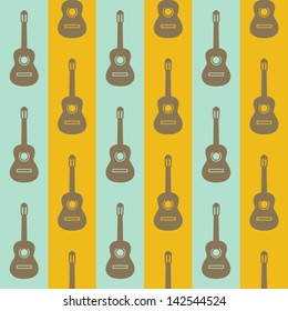 seamless vintage background with guitars