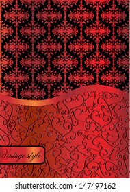 Seamless vintage background in red. Seamless wallpaper. Retro style