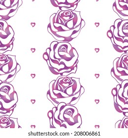 Seamless vintage background with roses. Vector background for textile design. Wallpaper, background,