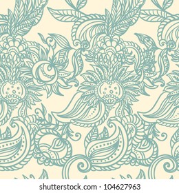 Seamless vintage background  Vector background for textile design.  Wallpaper, background, baroque pattern