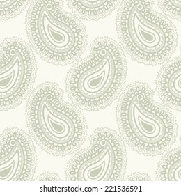 Seamless vintage background. Vector background for textile design. Wallpaper, background, web design. Turkish cucumber pattern.