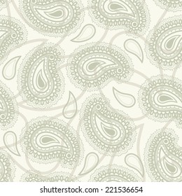 Seamless vintage background. Vector background for textile design. Wallpaper, background, web design. Turkish cucumber pattern.