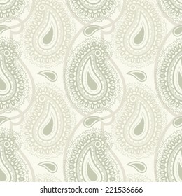 Seamless vintage background. Vector background for textile design. Wallpaper, background, web design. Turkish cucumber pattern.
