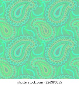 Seamless vintage background. Vector background for textile design. Wallpaper, background, web design. Turkish cucumber pattern.