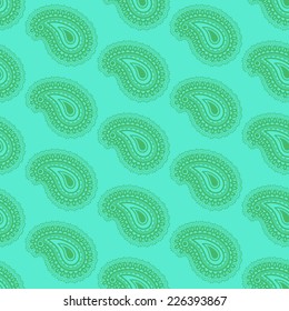 Seamless vintage background. Vector background for textile design. Wallpaper, background, web design. Turkish cucumber pattern.