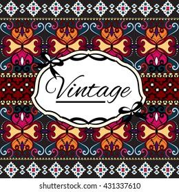 Seamless vintage background Vector background for textile design. Wallpaper, background, baroque pattern