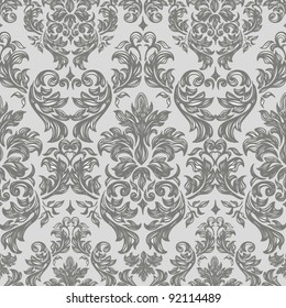 Seamless Vintage Background  Vector Background For Textile Design.  Wallpaper, Background, Baroque Pattern