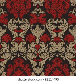 Seamless vintage background  Vector background for textile design.  Wallpaper, background, baroque pattern