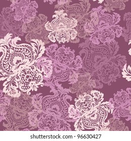Seamless vintage background  Vector background for textile design.  Wallpaper, background, baroque pattern