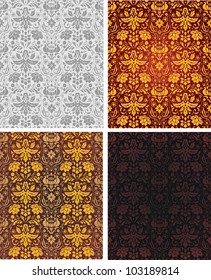 seamless vintage background wallpaper  4 color variations